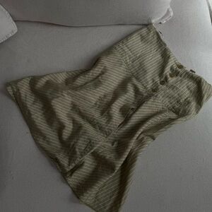 90s Cream, gold & earthy green stunning midi skirt